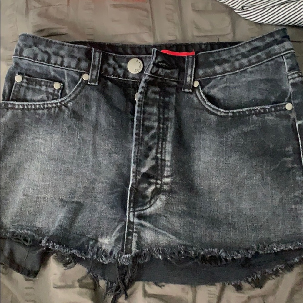 Black jean skirt